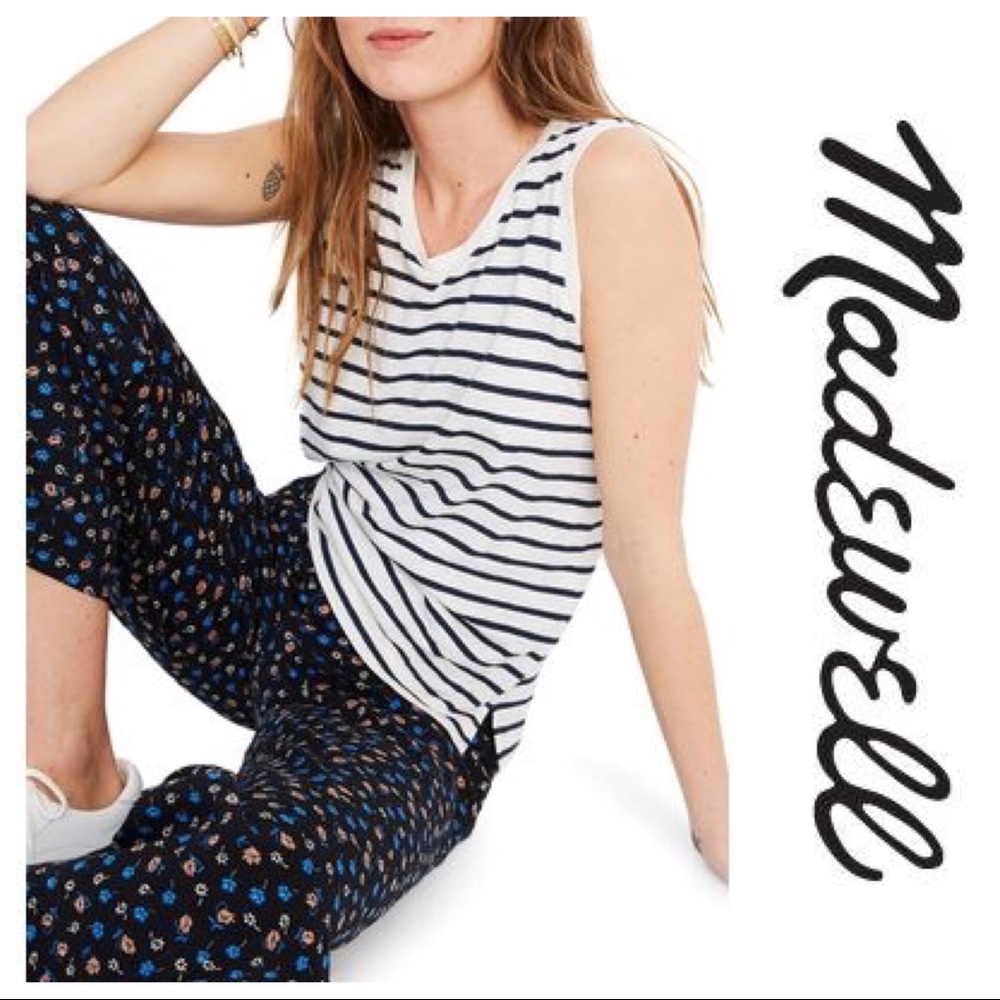Madewell Stripe Scoop Neck Tank Top
